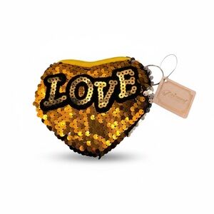 Gold Sequined Coin Purse Keyring Keychain